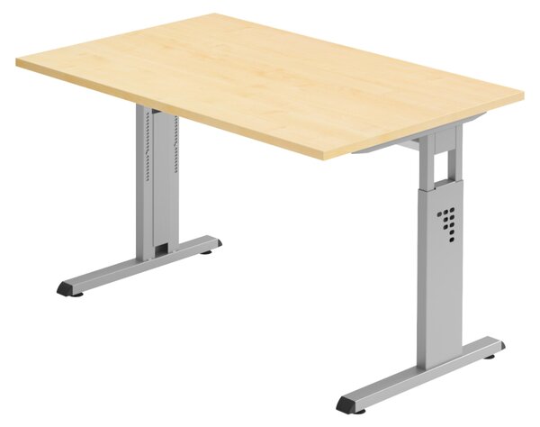 Bümö Scrivania Serie-O - Decorazione: acero, struttura: argento, dimensioni: 120 x 80 cm