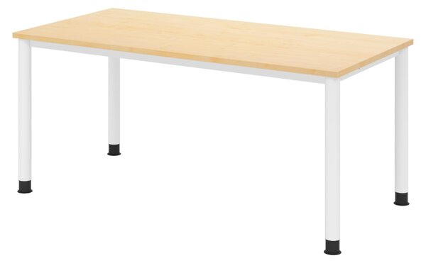 Scrivania bümö Serie H - Finitura: acero, Dimensioni: 160 x 80 cm, Struttura: bianco