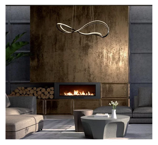 TEMPEST SOSPENSIONE SINUOSA LED 58W LUCE 3000K DIMMERABILE ALLUMINIO 3 COLORI ORIGINALE E MODERNA