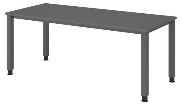 Scrivania bümö Serie Q - Finitura: grafite, Struttura: grafite, Dimensioni: 180 x 80 cm