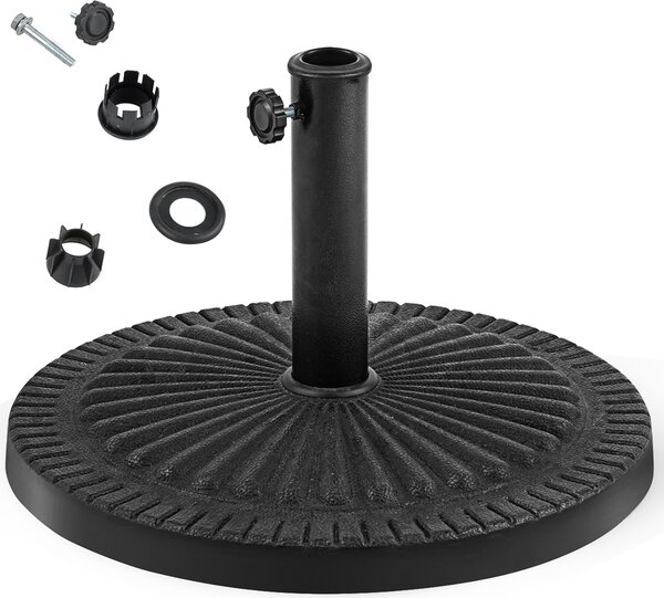 KOMFOTTEU Base rotonda per ombrellone in resina, base per pali da 38/48 mm, base per ombrellone da mercato da 14 kg, base per ombrellone da giardino e terrazza