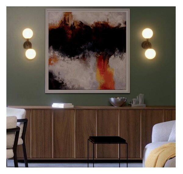 CONFUSIO APPLIQUE 2 LUCI METALLO ORO O NERO LAMPADINE ATTACCO E14 DESIGN MODERNO