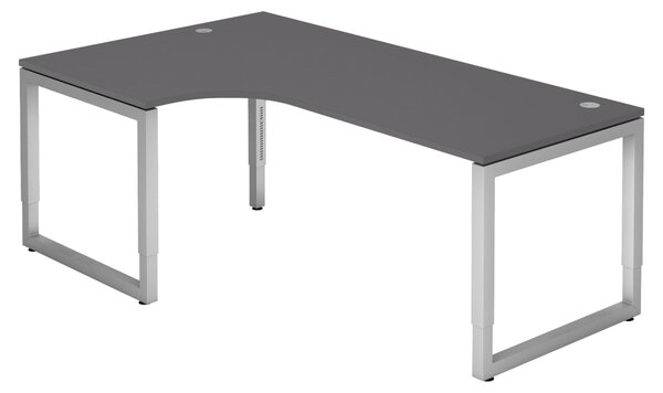 Bümö Scrivania Serie-R - Struttura: argento, decorazione: grafite, dimensioni: scrivania angolare 200 x 120 cm
