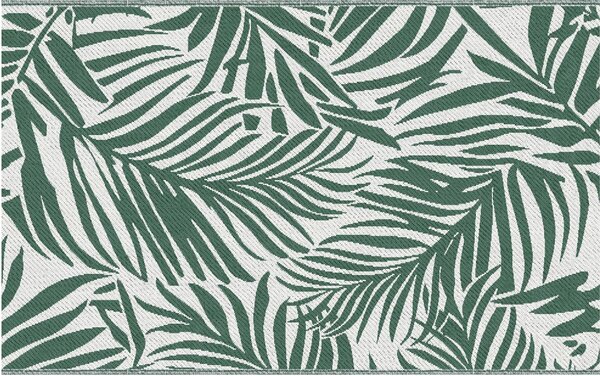 DecHome Tappeto da Esterno per Balcone e Terrazza Reversibile con Fantasia a Foglie 152x243 cm colore Verde/Bianco - R3710DG