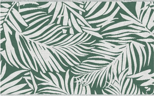 DecHome Tappeto da Esterno per Balcone e Terrazza Reversibile con Fantasia a Foglie 152x243 cm colore Verde/Bianco - R3710DG