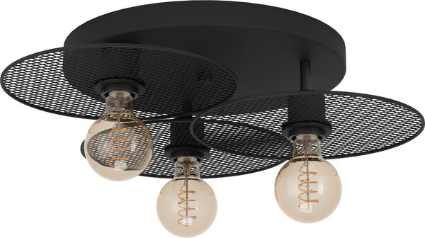 Eglo 43728 IKESTON E27 tripla plafoniera Ø530mm nero