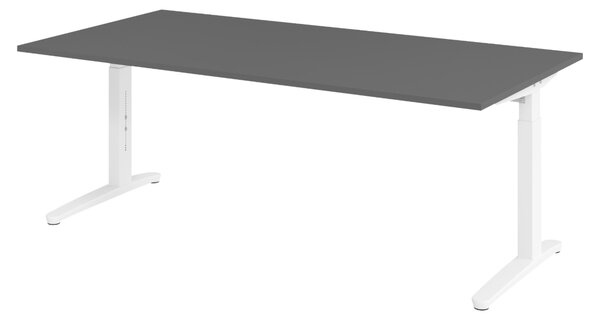 Bümö Scrivania Serie-XB - Decorazione: grafite, dimensioni: 200 x 100 cm, struttura: bianco