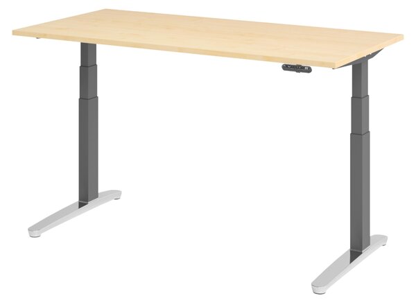 Scrivania elettrica bümö XBHM - Decorazione: acero, dimensioni: 160 x 80 cm, struttura: grafite/alluminio lucido