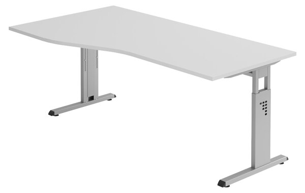 Bümö Scrivania Serie-O - Struttura: argento, decorazione: grigio, dimensioni: 180 x 100 cm