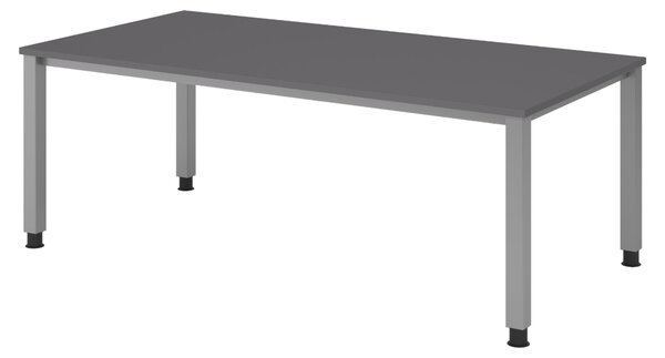 Scrivania bümö Serie Q - Struttura: argento, finitura: grafite, dimensioni: 200 x 100 cm