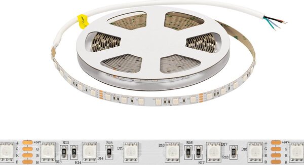 Striscia LED RGB Multicolore 24V 146W/m Professionale - IP20 - 5 metri