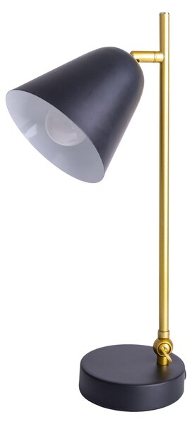 Lampada da tavolo, metallo nero oro, H 42,5 cm