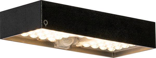 Lampada da esterno nera con luce anabbagliante e sensore solare Kayo