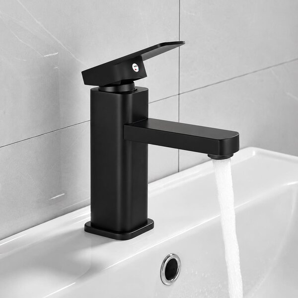 Rubinetto da bagno - Nero - Miscelatore monocomando - Acciaio inossidabile e ottone