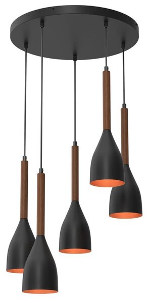 Lampada a sospensione Luminex 'Muza' in metallo nero