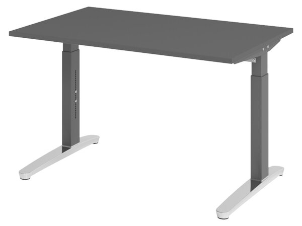 Scrivania bümö serie XB - Dimensioni: 120 x 80 cm, finitura: grafite, struttura: grafite/alluminio lucido