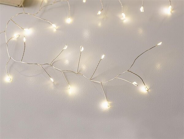 Catena luminosa a LED con 100 luci, lunghezza 2 metri, adatta per interni ed esterni, con timer, telecomando, 8 funzioni, ideale per illuminazione esterna