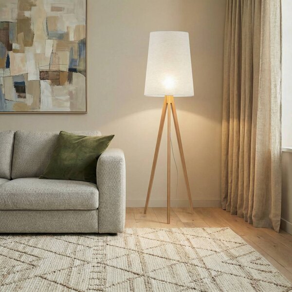 Lampada da terra Walz TK Lighting, Legno chiaro, Soggiorno / Sala da pranzo, Legno, Moderno, Lampada da terra