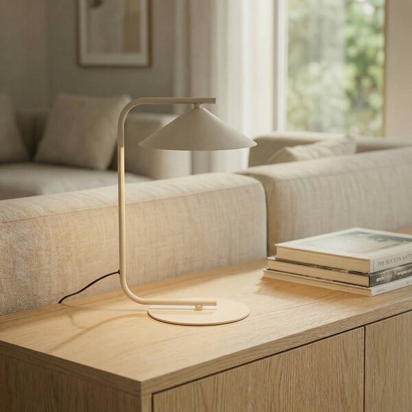 Lampada da tavolo Lume TK Lighting, Crema / Ambra, Camera da letto, Metallo, Lampada da tavolo