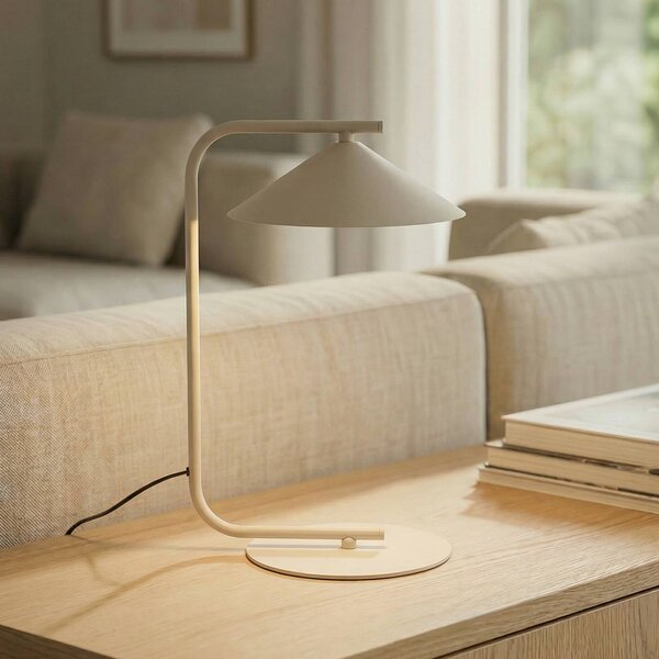 Lampada da tavolo Lume TK Lighting, Crema / Ambra, Camera da letto, Metallo, Lampada da tavolo
