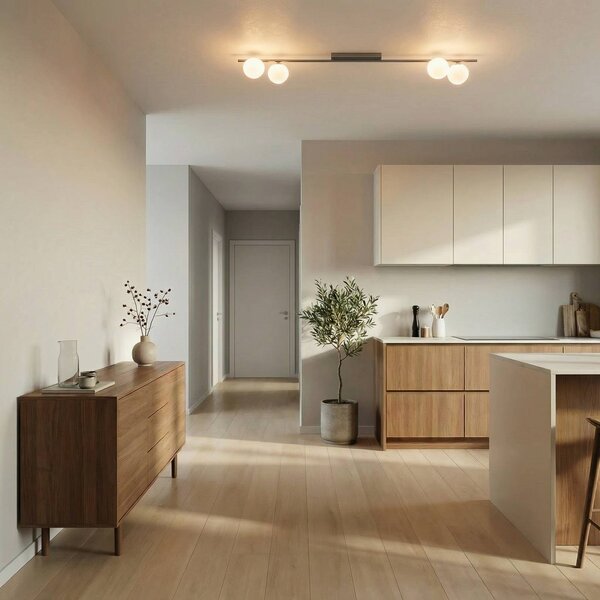 Plafoniera soffitto Imelo TK Lighting, dimmerabile, Marrone / Ruggine, Camera da letto, Vetro, Plafoniera
