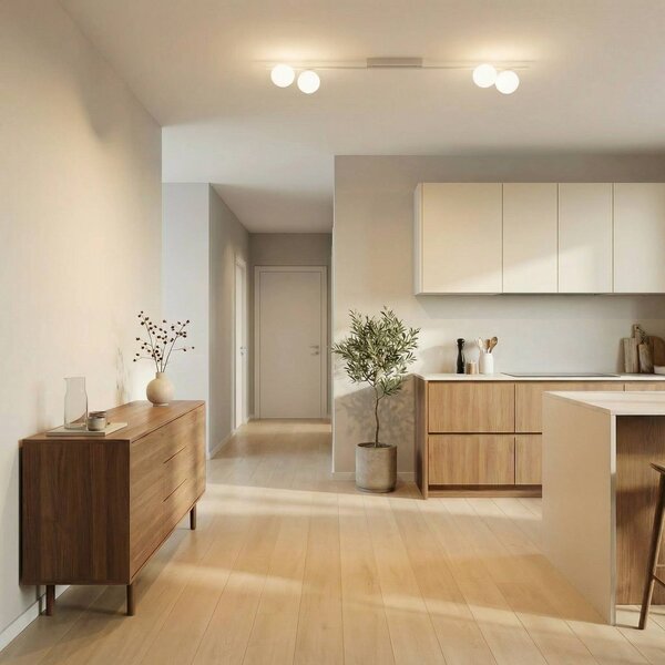 Plafoniera soffitto Imelo TK Lighting, dimmerabile, Crema / Ambra, Camera da letto, Vetro, Plafoniera