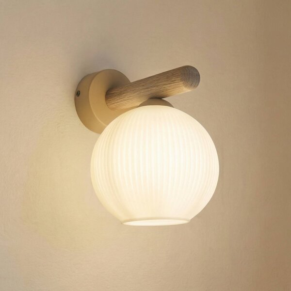 Applique da parete Virlo TK Lighting, dimmerabile, Bianco / Opale, Soggiorno / Sala da pranzo, Vetro, Applique