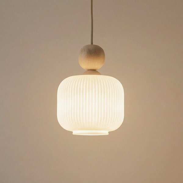 Lampada a sospensione in vetro Ballo TK Lighting, dimmerabile, Crema / Ambra, Soggiorno / Sala da pranzo, Vetro, Lampada a sospensione
