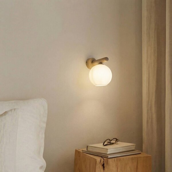 Applique da parete Virlo TK Lighting, dimmerabile, Bianco / Opale, Soggiorno / Sala da pranzo, Vetro, Applique