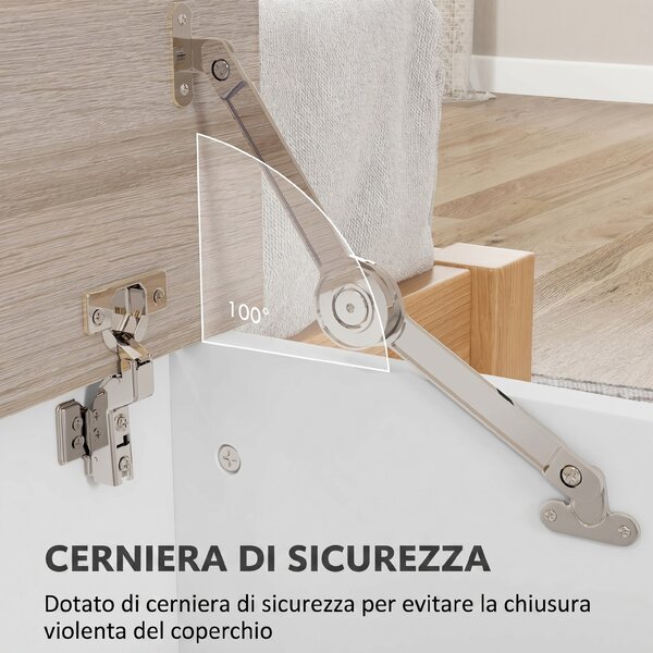 HOMCOM Panca Contenitore Multiuso Legno per Camera Ingresso Bianco 100x40x40cm | Aosom Italy