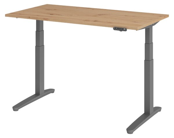 Scrivania elettrica bümö modello XBHM - Finitura: Noce Canaletto, Struttura: Grafite, Dimensioni: 140 x 80 cm