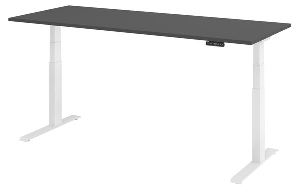 Scrivania elettrica bümö modello XDKB - Finitura: grafite, struttura: bianco, dimensioni: 200 x 80 cm