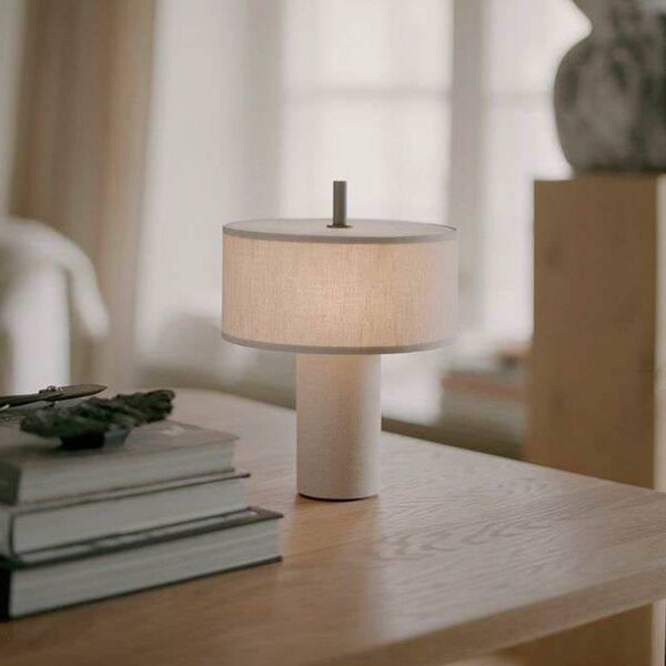New Works Lampada da tavolo a LED Margin, dimmerabile, Crema / Ambra, Soggiorno / Sala da pranzo, Tessuto / Stoffa / Seta, Scandinavo, Lampada da tavolo LED