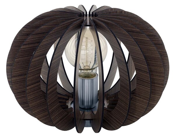 Lampada da tavolo in legno marrone scuro interruttore Lampada da tavolo LED adatta Ø 30cm