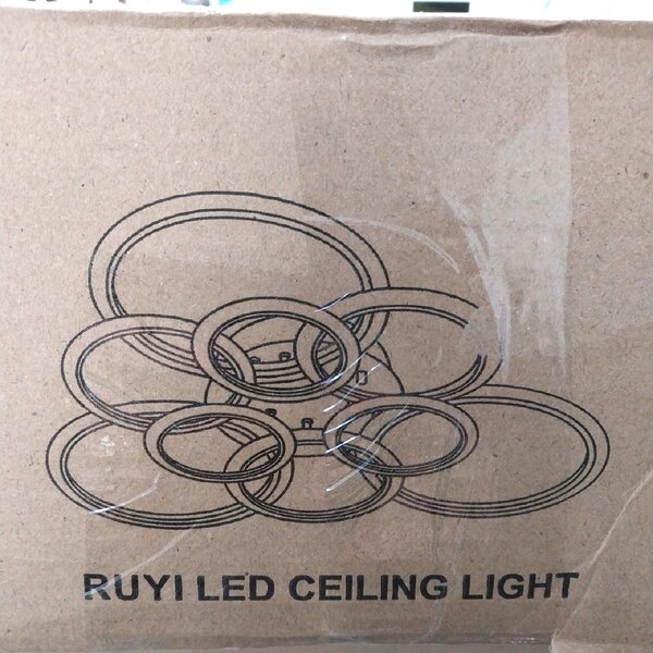 RUYI Lampada da soffitto moderna a LED dimmerabile con telecomando, 9 anelli, 120 W