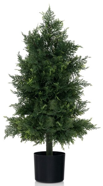 Costway Albero di cedro artificiale con vaso in plastica per vivai foglie non-scolorenti, Pianta decorativa finta per casa