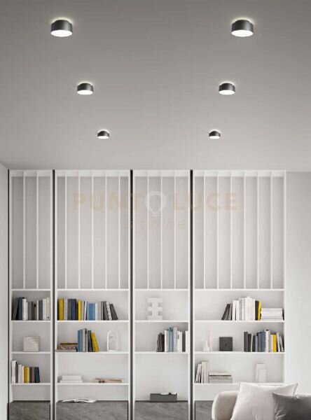 Baum plafoniera doppia emissione led 3000k 720lm 6+3w ip20 nero