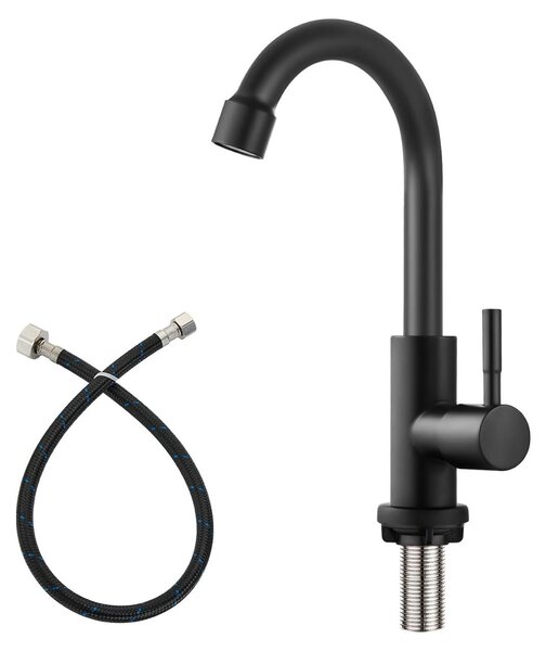 Rubinetto da cucina - Rubinetto monocomando per acqua fredda, finitura nera opaca