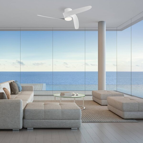 Mantra Iluminación Ventilatore da soffitto LED Smart Groenland S, bianco, DC, silenzioso, CCT dimmerabile, Bianco / Opale, Soggiorno / Sala da pranzo, Metallo, Moderno