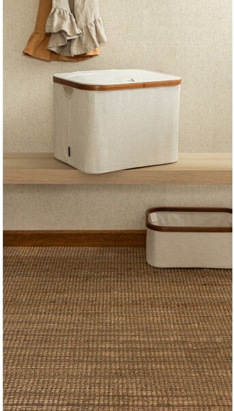 Scatola con coperchio color crema in tessuto 40,5x33x30 cm Bamboo/Linen – Bigso