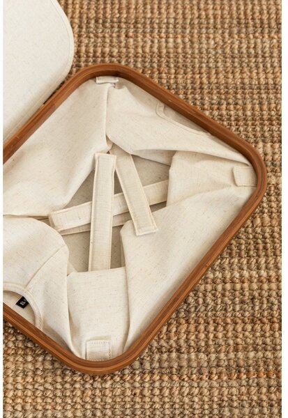 Scatola con coperchio color crema in tessuto 40,5x33x30 cm Bamboo/Linen – Bigso