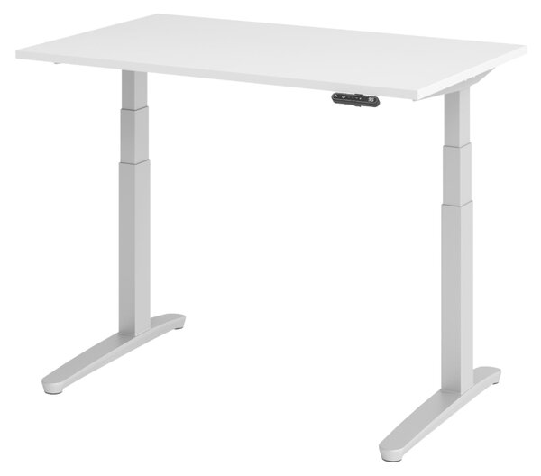 Scrivania elettrica bümö XBHM - Decorazione: bianco, struttura: argento, dimensioni: 120 x 80 cm