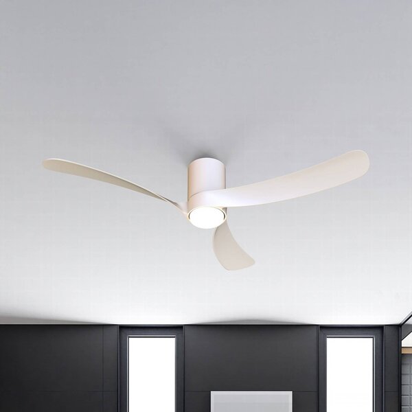 Mantra Iluminación Ventilatore da soffitto LED Nemo II L, bianco, CC, silenzioso, CCT, 132 cm dimmerabile, Bianco / Opale, Soggiorno / Sala da pranzo, Metallo, Moderno