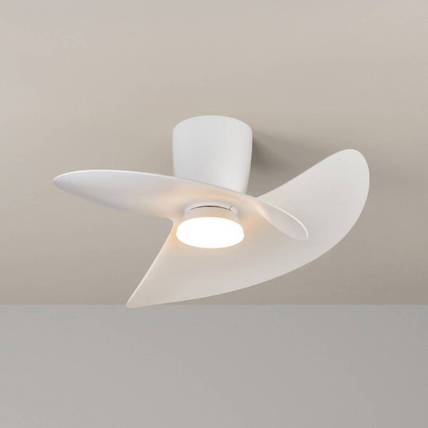 Mantra Iluminación Ventilatore da soffitto LED Ona, bianco, CC, silenzioso, CCT, 70 cm dimmerabile, Bianco / Opale, Soggiorno / Sala da pranzo, Metallo, Moderno