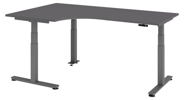 Scrivania elettrica bümö XDSM - Finitura: grafite, struttura: grafite, dimensioni: scrivania angolare 200 x 120 cm