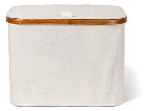Scatola con coperchio color crema in tessuto 40,5x33x30 cm Bamboo/Linen – Bigso