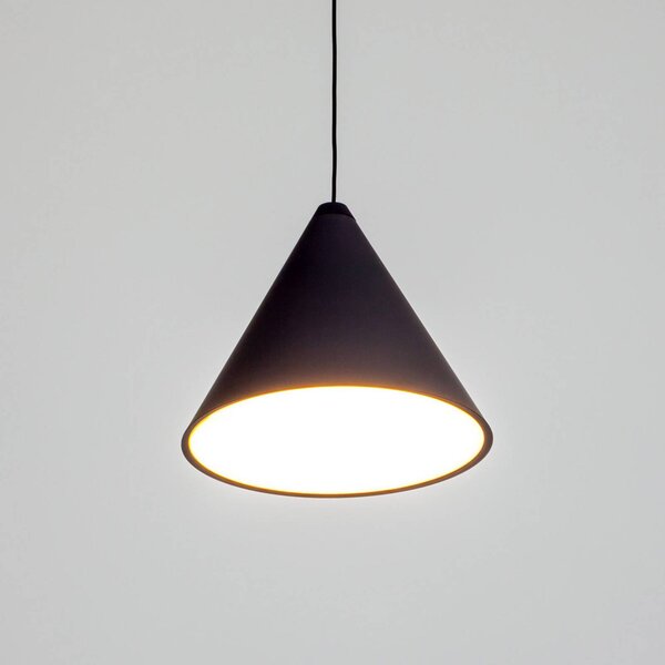 FLOS String light Lampada a sospensione, cavo da 12 m, cono STRING, dimmerabile, Nero, Soggiorno / Sala da pranzo, Alluminio, Design, Lampada a sospensione