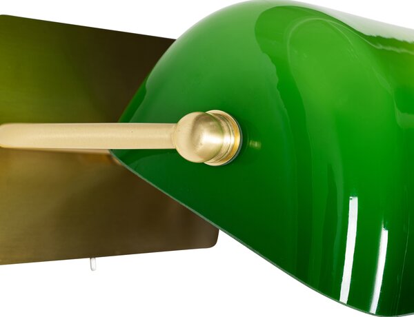 Applique da parete classica in ottone con vetro verde - Banker