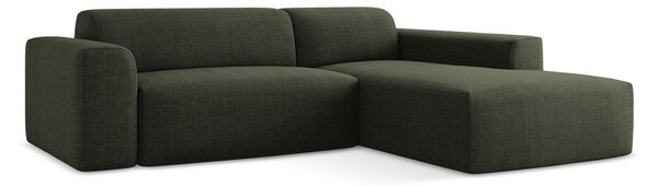 Divano angolare verde (con penisola a destra/con chaise lounge) Keli – Makamii