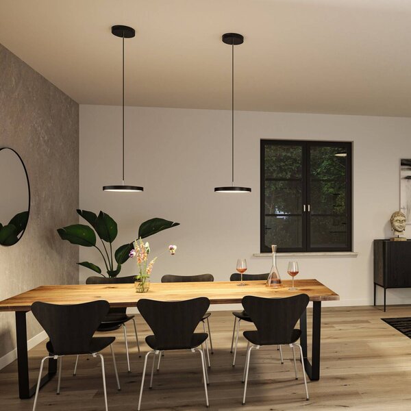 Paulmann Hildor lampada LED a sospensione, Zigbee, nero Hildor, dimmerabile, Nero, Soggiorno / Sala da pranzo, Metallo, Moderno